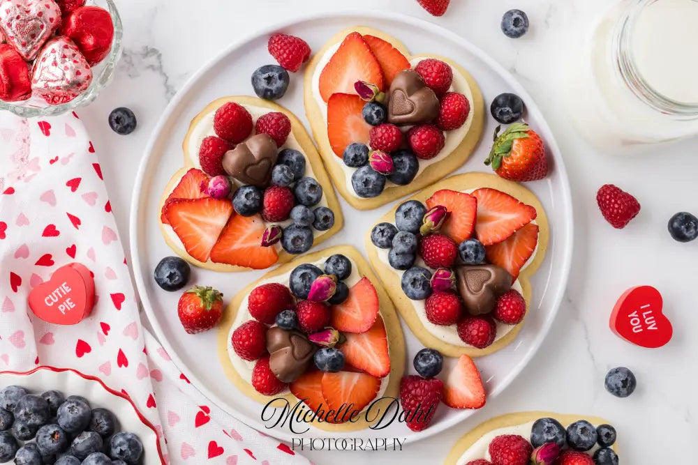 Heart Fruit Pizzas