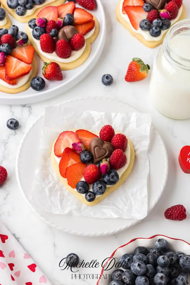Heart Fruit Pizzas