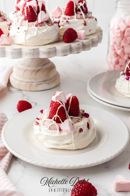 Raspberry Cheesecake Pavlovas
