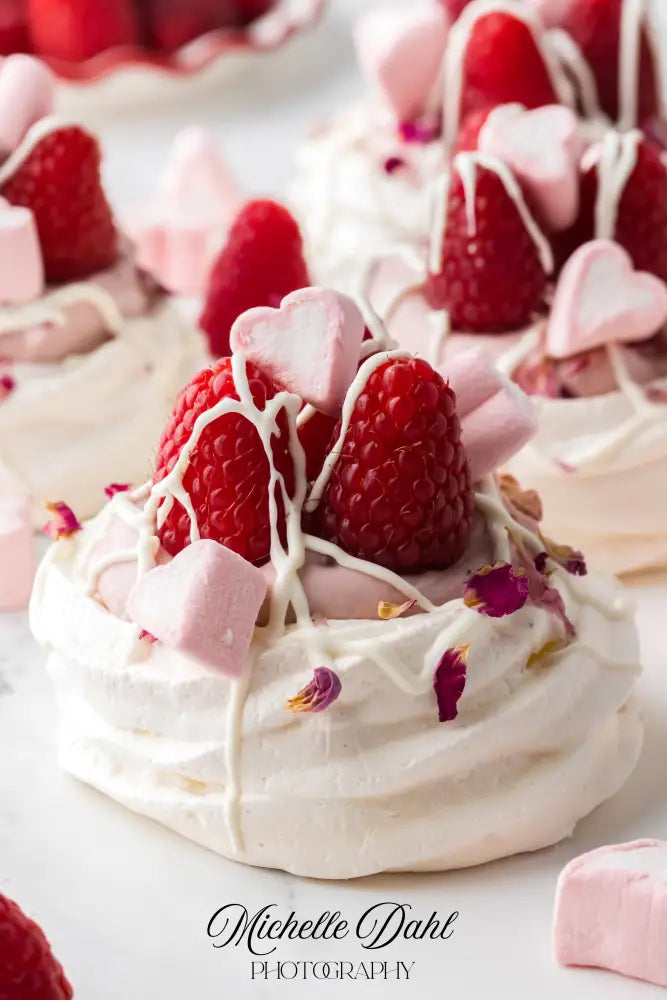 Raspberry Cheesecake Pavlovas