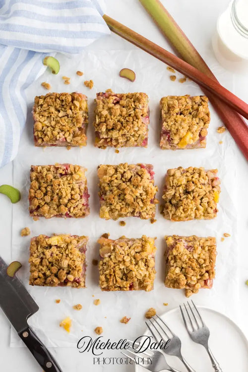 Rhubarb Pineapple Crumble Bars